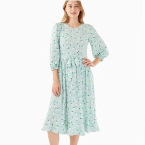 Kate Spade • Floral Blue Midi Dress